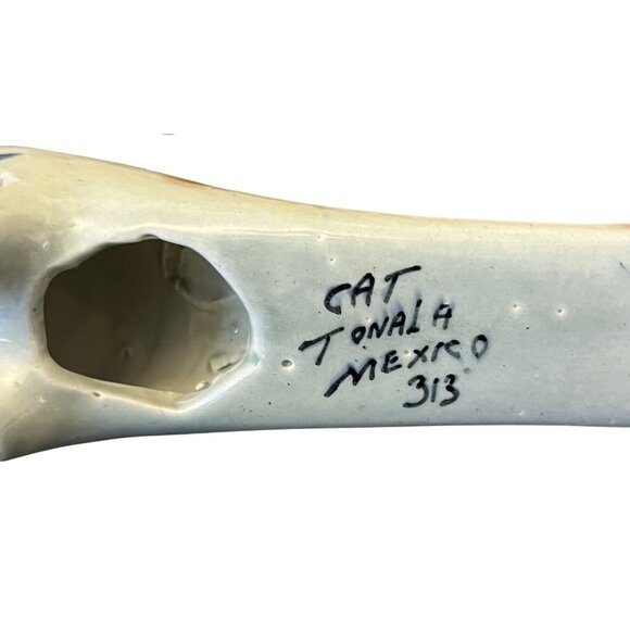 Vintage Tonala Pottery Pair Peacocks Handmade Signed Mexican Folk Art - Picture 15 of 16